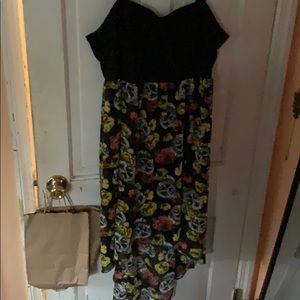 Floral Skull Duck Tail Dress
